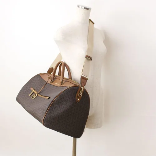 Miniatura 5 de Michael Kors Bolsa de lona extra grande con cremallera superior, Marrón