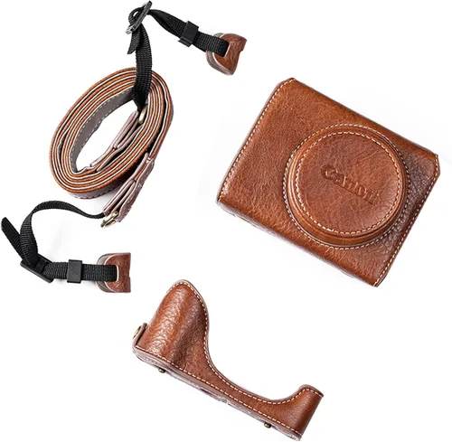 Miniatura 14 de Rieibi G7 X G7X II G7X III - Funda de piel vintage para cámara réflex digital Canon PowerShot G7X G7X Mark II G7X Mark III, funda protectora