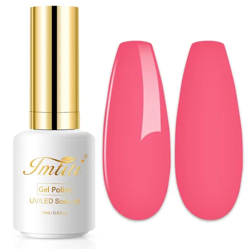 Miniatura 41 de Esmalte de uñas de gel con purpurina, 0.5 fl oz, color rosa brillante, de remojo, con LED, UV, kit de esmalte de uñas de gel para manicura en salón