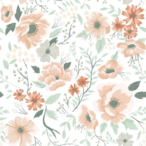 Miniatura 13 de Marca Heroad Papel tapiz floral bohemio despegable y adhesivo de 16.1"x393", papel de contacto con flores azules para gabinetes, impermeable