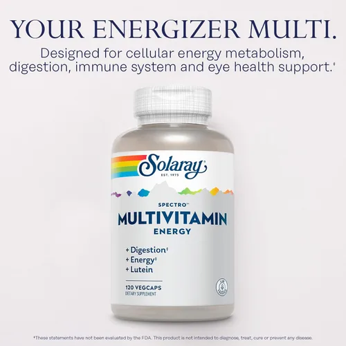 Miniatura 3 de SOLARAY Spectro Energy Multivitamínico para mujeres y hombres, energía celular, digestión, salud ocular y apoyo inmunológico, con vitamina A