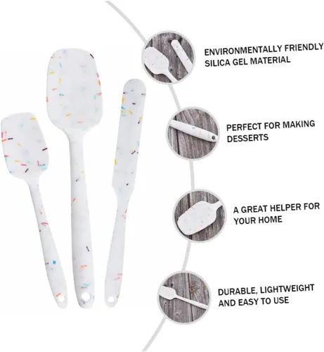 Miniatura 9 de ARTIBETTER Herramienta de silicona para hornear, espátulas resistentes al calor para cocina, raspar y mezclar, utensilios antiadherentes flexibles