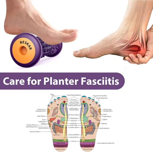 Miniatura 3 de BESKAR Rodillo de masaje para los pies para aliviar la fascitis plantar, herramienta de reflexología de los pies, rodillo de masaje de puntos de Uva
