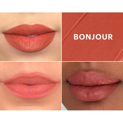Miniatura 3 de Glo Skin Beauty Lápiz labial mate de gamuza (Bonjour), fórmula de larga duración que se mantiene todo el día, con manteca de karité acondicionador +