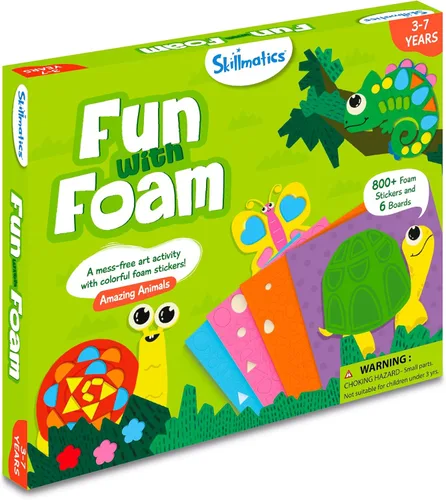 Miniatura 7 de Skillmatics Actividad artística de calcomanías de espuma – Animales, diversión sin desorden para niños, más de 800 calcomanías de espuma 3D, kits