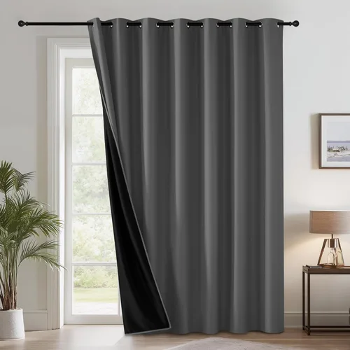 Miniatura 78 de RYB HOME - Cortinas extra largas con bloqueo de luz, persianas opacas insonorizadas para privacidad para cine en casa, oficina, fondo de patio, sala