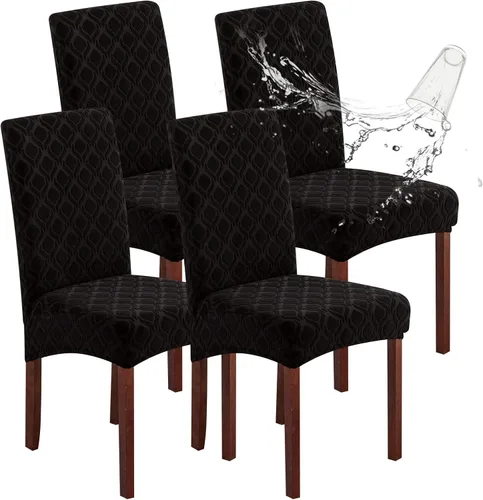 Miniatura 39 de Genina Fundas impermeables para sillas de comedor, fundas elásticas de jacquard para sillas de comedor, extraíbles y lavables, protector de silla
