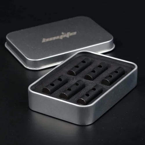 Miniatura 7 de pequeño varilla de hierro para supervivencia, pedernal perforado iniciador de fuego con orificio para pulsera de cordón paracaídas Collar 1 pulgada