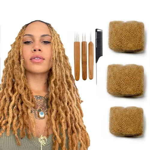 Miniatura 7 de Tight Afro Kinky - Cabello 100% humano a granel para extensiones de draedlock, extensiones de reparación, rizos y trenzas, 3 paquetes/paquete