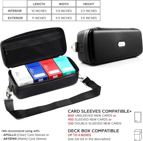 Miniatura 4 de Quiver Time - Estuche de transporte de cartas Black Bolt para tarjetas de Pokémon y otros juegos TCG - Bolsa de almacenamiento para cartas de Negro