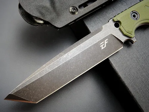 Miniatura 4 de Eafengrow EF129 Cuchillo de hoja fija, hoja tanto de acero DC53, mango G10, cuchillos fijos de espiga completa, cuchillo recto para campamento