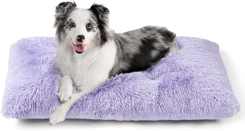 Miniatura 51 de EHEYCIGA Cama Esponjosa para Jaula de Perros Grandes, Almohadilla de Jaula de Piel Sintética Afelpada, Cama Calmante Anti-Ansiedad para Perros Negro