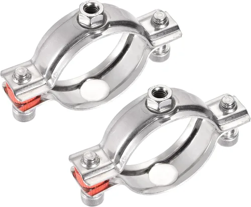 Miniatura 9 de uxcell Soportes de tubería de montaje en techo de pared, abrazadera de soporte de tubo ajustable de acero inoxidable 304 para tubo de 0.591-0.748