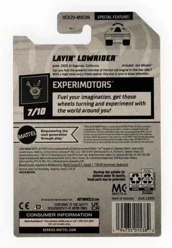 Miniatura 2 de Hot Wheels 2022 - Layin' Lowrider - Experimotors 7/10 [Azul claro] 128/250