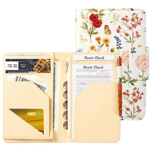 Miniatura 27 de CoBak - Libreta para meseros, organizador compacto con bolsillos transparentes y para dinero, portabolígrafo, se ajusta perfectamente al delantal