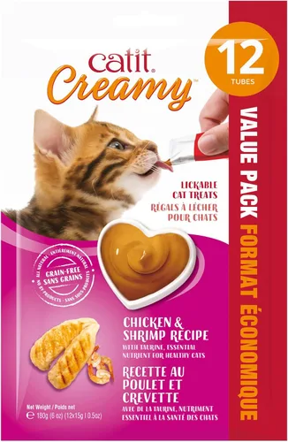 Miniatura 8 de Catit Golosina cremosa para gatos para lamer, premio saludable para gatos, atún, paquete de 50