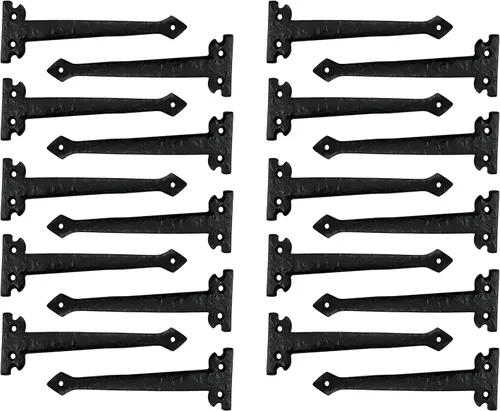 Miniatura 10 de Adonai Hardware Agee - Correa de aluminio resistente de 7 pulgadas con bisagra frontal falsa o falsa o falsa (paquete de 4, latón antiguo)