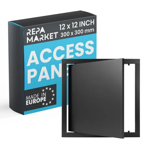 Repa Market Panel de acceso de pared de 12 x 12 pulgadas para paneles de yeso, placa de plástico ABS antracita para orificios de pared, panel de