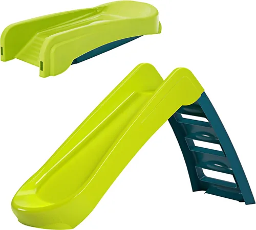 Fun N Fold Slide para niños, juego para interiores o exteriores con escalones anchos y superficie deslizante suave para un juego activo seguro,