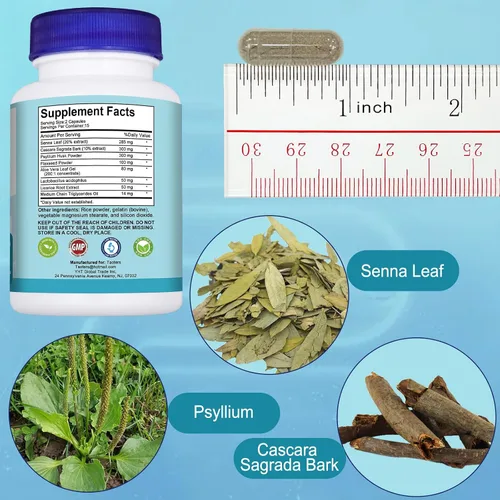 Miniatura 3 de TAOTERS Paquete de 2 suplementos de limpieza intestinal de limpieza de 15 días, suplemento de desintoxicación con Senna, Cascara Sagrada y cáscara