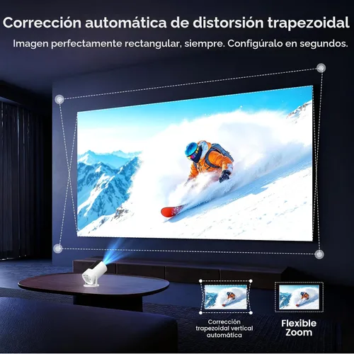 Miniatura 4 de [Aplicaciones integradas y Keystone automático] Mini proyector, proyector portátil con WiFi 6 y Bluetooth 5.2, proyector inteligente nativo 1080P