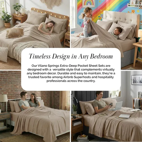 Miniatura 254 de Southshore Fine Living, Inc. Juego de 7 piezas de sábanas King divididas para cama ajustable, juego de sábanas King divididas con bolsillo de 21