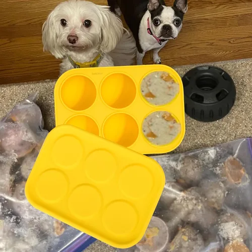 Miniatura 4 de BABORUI Moldes de silicona para golosinas de perro de 6 cavidades con tapa para Woof Pupsicle XLarge de hasta 75 libras, aptos para lavavajillas