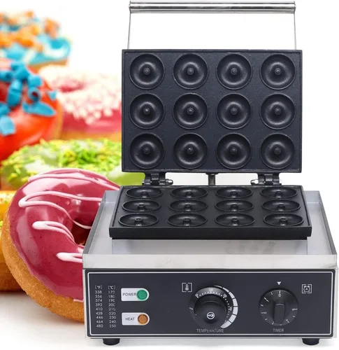 Miniatura 10 de LOYALHEARTDY Máquina de donas de flores de ciruelo de 5 agujeros, máquina comercial para hacer gofres, mini máquina de donas de 1500 W, 110 V