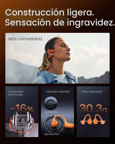 Miniatura 7 de SHOKZ OpenRun Pro 2 - Auriculares deportivos de conducción ósea con tira reflectante, resistentes al sudor, auriculares de entrenamiento, seguros