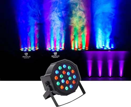 Miniatura 2 de Rockville RockPAR50 LED RGB Compact Par Can DJ/Club DMX Wash Light+Dual Bracket, Negro