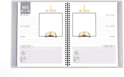 Miniatura 7 de Conquest Journals - Álbum de Harry Potter Little Keeper para bebé, captura recuerdos mágicos, baby shower hasta los 5 años, cubierta de lino gris