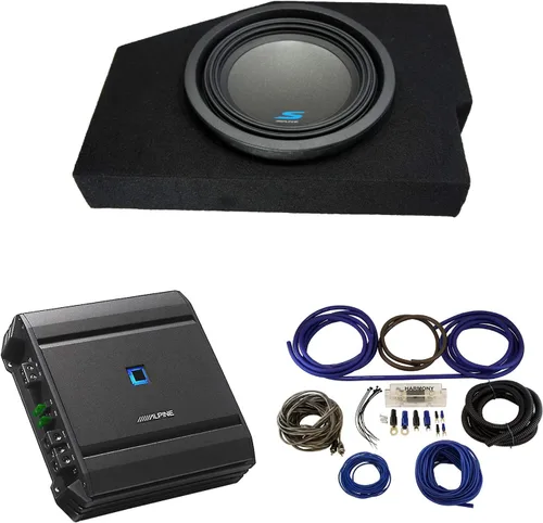 American Sound Connection Compatible con 2002-2015 Dodge Ram Quad/Crew Truck Alpine Tipo S S-W10D4 Caja de graves de 10" única con amplificador