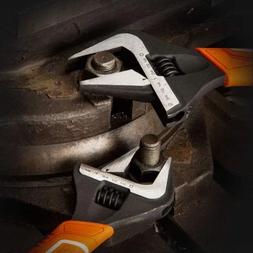 Miniatura 8 de Vanquish Llave ajustable de 8 pulgadas, llave de fontanería de apertura de mandíbula ancha de 1-1/2”, acero CR-V, con escala SAE y métrica marcada