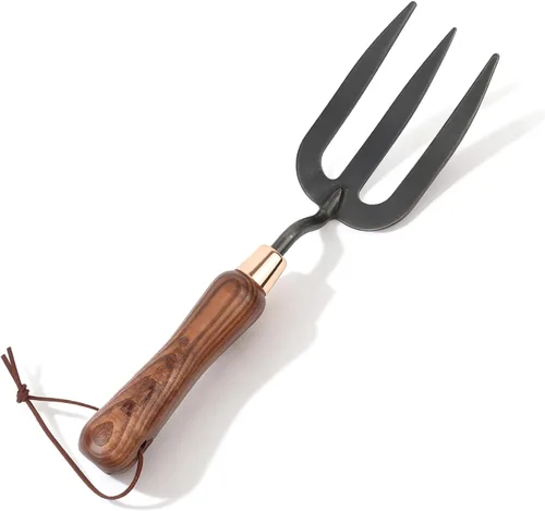 Miniatura 11 de RESTMO Kit de herramientas de jardinería 3 en 1, herramientas de mano de jardín de acero al carbono de alta calidad con mango de madera ergonómico