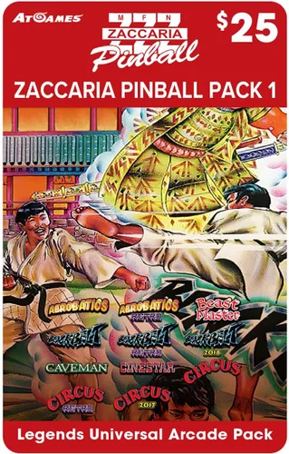 AtGames Zaccaria Pinball Pack 1 Game Card for All Legends Arcade Machines, Download and Play 11 Zaccaria Pinball Games Including Aerobatics, Beast