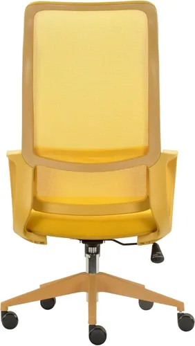 Miniatura 5 de Modern Executive Office Chair with Adjustable Height Lumbar Support 3D Armrests Ergonomic Curved Back Swivel Base Conference Room Task Chair Yellow