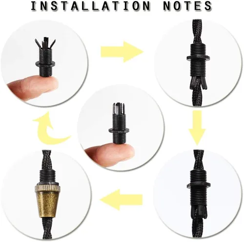 Miniatura 4 de 20 unidades de cable de metal retro, conector de iluminación colgante, cable roscado de aluminio para iluminación hecha a mano, lámparas, colgantes