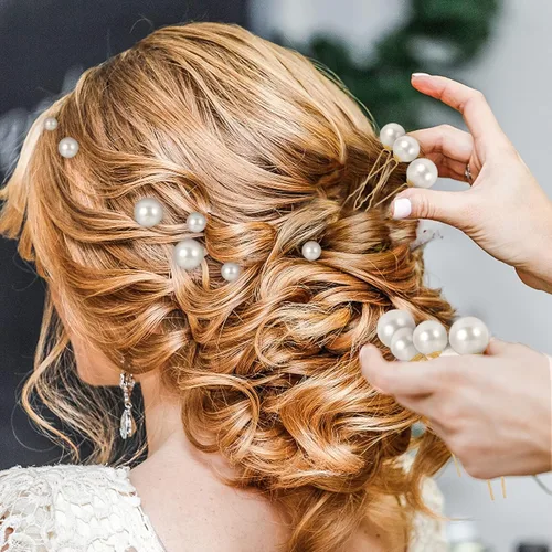 Miniatura 4 de Lusofie 36 horquillas para el pelo con perlas para mujeres y niñas, peinados de novia y boda, alfileres de perlas (6 tamaños)