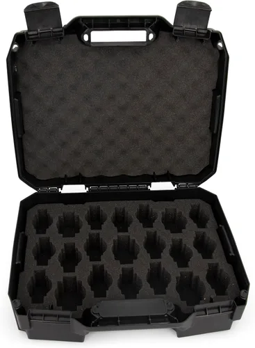 Miniatura 9 de CASEMATIX Estuche de viaje para reloj con 42 ranuras para portarrollos de reloj, resistente a los impactos con caja de reloj de espuma