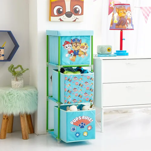 Miniatura 8 de Nickelodeon Paw Patrol - Organizador de almacenamiento de tela de 3 niveles con 3 cubos y tapa, contenedores de almacenamiento de juguetes