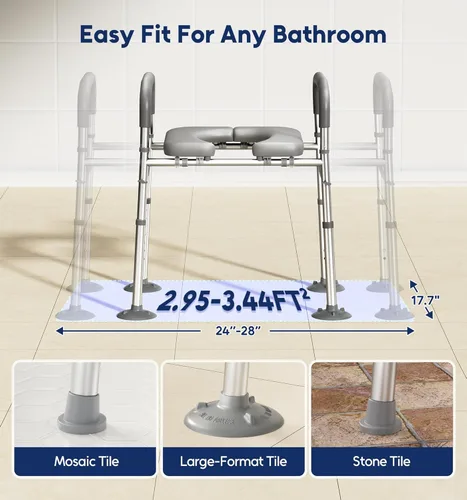 Miniatura 9 de Bluelog Elevadores de asiento de inodoro para personas mayores, asiento de inodoro elevado ajustable de 6 pulgadas de ancho y 7 pulgadas de altura