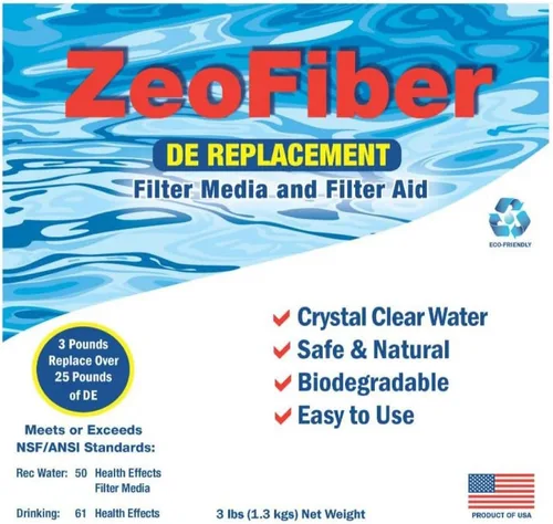 Miniatura 2 de Zeo Fibra de 6 libras de repuesto de filtro DE Medios de filtración verdes para piscinas Ayuda de filtro de arena/cartucho Alternativa