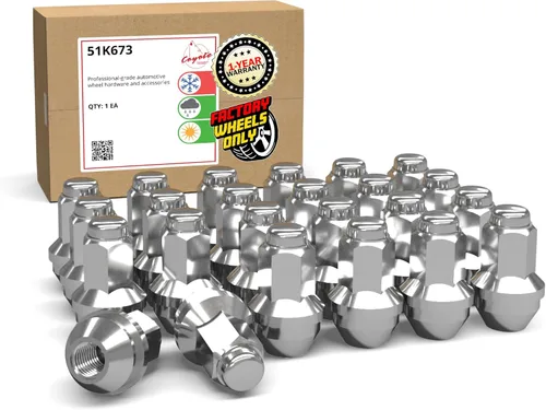 Miniatura 16 de Wheel Accessories Parts 24 tuercas de llanta estilo OEM M14x1.5 14x1.5 rosca OEM de 1.77 pulgadas de largo cromadas 7/8 pulgadas 0.866 in Cromo