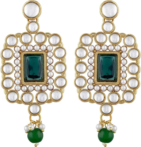 Miniatura 7 de Aheli Traditional Ethnic Kundan Pearls Bridal Choker Necklace Earring Maang Tikka Indian Bollywood Jewelry Set Gift for Women Green