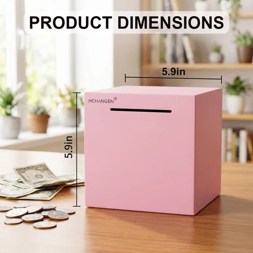 Miniatura 2 de Alcancía irrompible para adultos, banco de dinero de acero inoxidable para ahorrar dinero real, caja de ahorro imprescindible para abrir, caja