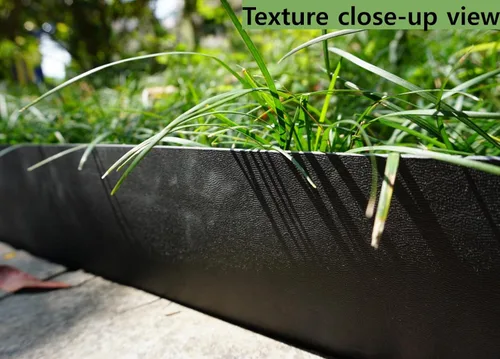 Miniatura 7 de Borde de jardín de plástico negro, bobina de borde de 5 pulgadas de alto, flexible y reforzado con tratamiento anti-UV (20 pies con 6 estacas)