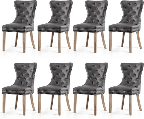 Miniatura 40 de SyMax Juego de 6 sillas de comedor de piel sintética con borde cosido, modernas sillas laterales de cocina de alta gama para dormitorio, sala