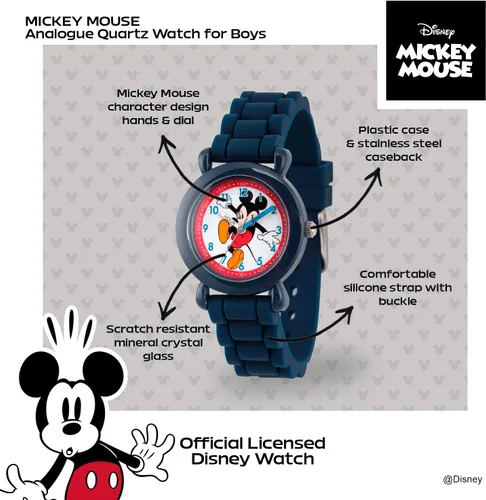 Miniatura 2 de Disney Mickey Mouse - Reloj analógico de cuarzo con correa de silicona para niños