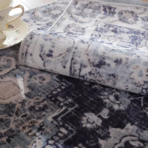 Miniatura 425 de Syalife 4x6 Alfombra Lavable para Área, Ultra Suave Antideslizante, Pila Baja, Alfombra Vintage Resistente a Manchas para Sala de Estar, Alfombra