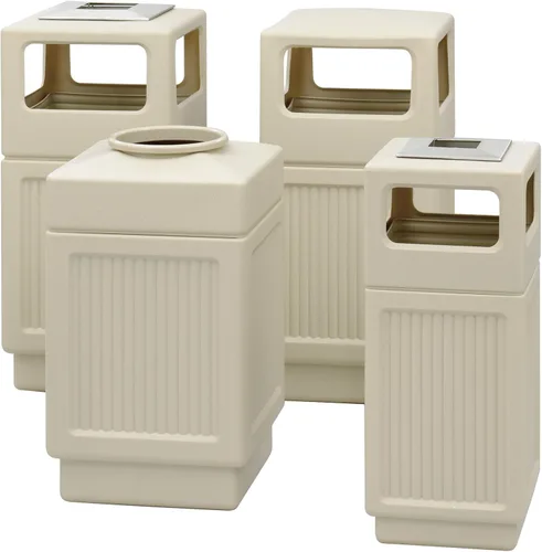 Miniatura 6 de Safco Canmeleon - Bote de basura comercial, 38 galones, para uso en interiores y exteriores, duradero y resistente a la intemperie, color marrón